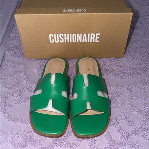 Cushionaire Green Slide Sandals